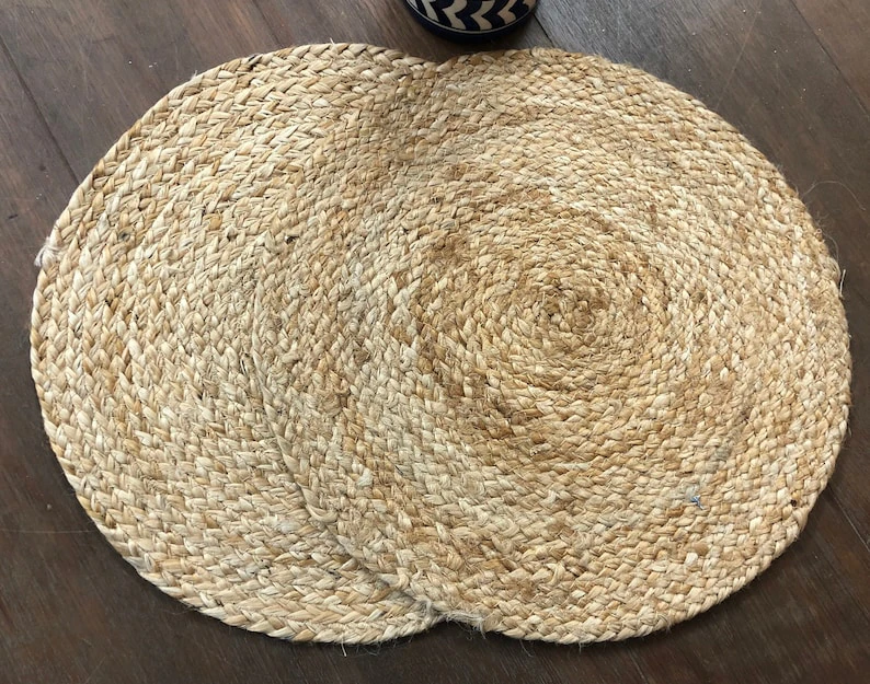 Natural Jute Table Mats, Set of 4, Handmade Placemats