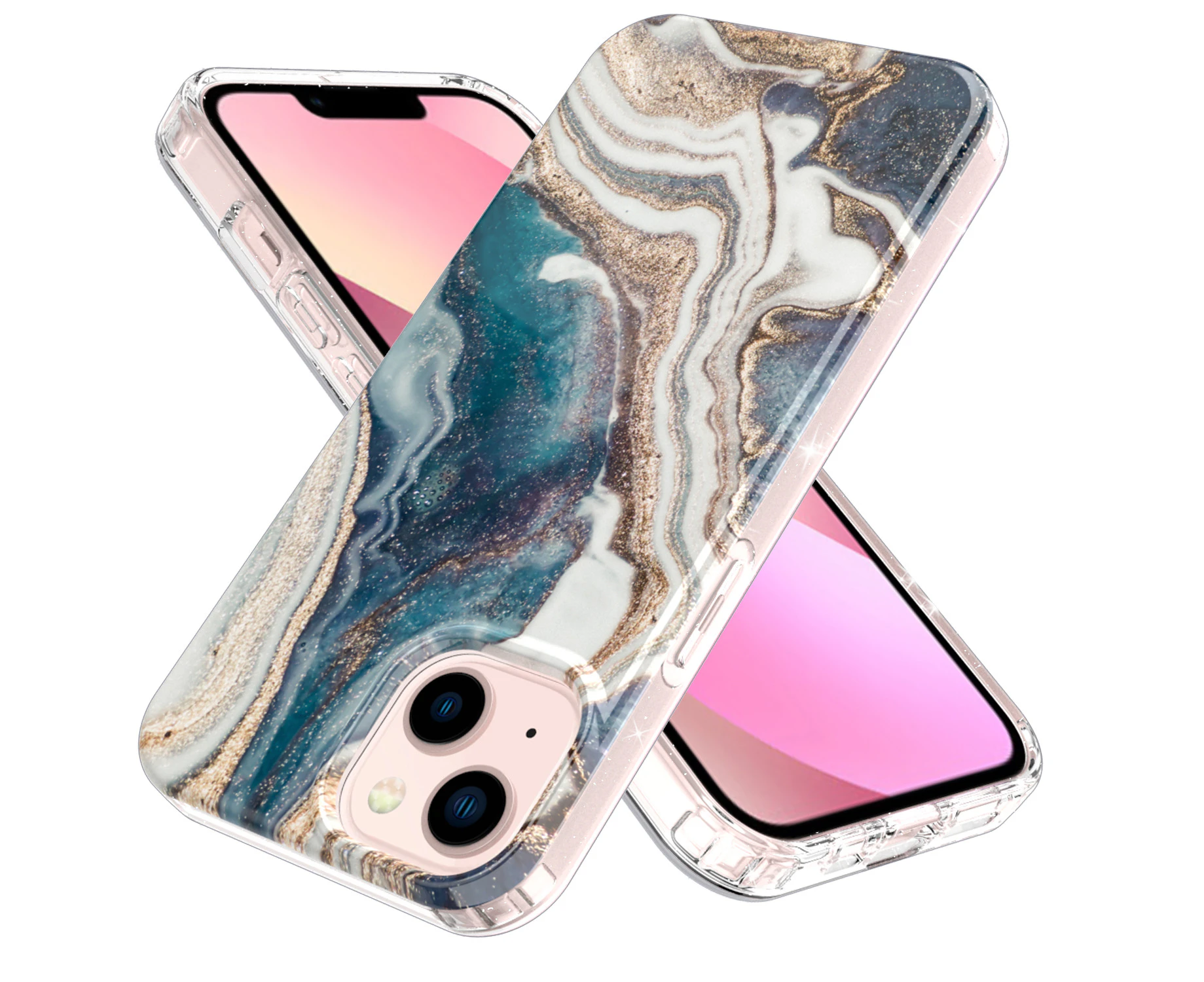 GWL Marble Pattern Case for iPhone13 6.1 inch-Blue