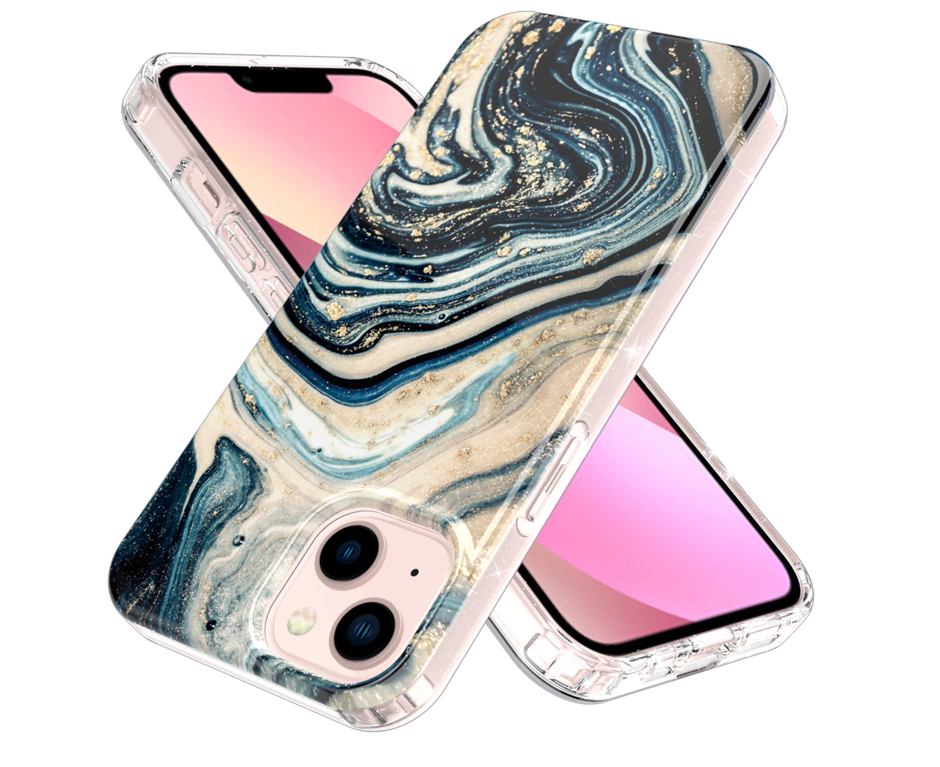 GWL Marble Pattern Case for iPhone13 6.1 inch-Blue