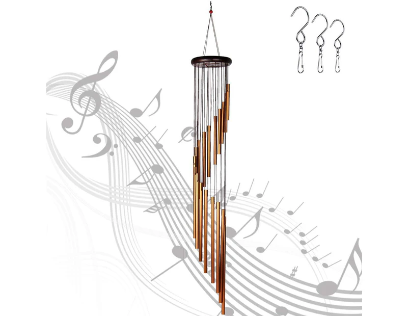 Large Wind Chimes, Garden Chimes with 18 Aluminum Alloy Tubes (Golden)