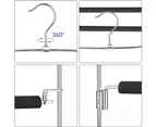 Trouser Hanger, Set of 3 Multi-Tier Metal Hangers, Space Saving, Stable with Non-Slip Bars, Swivel for Jeans, Trousers, Ties, Belts CRI041BK