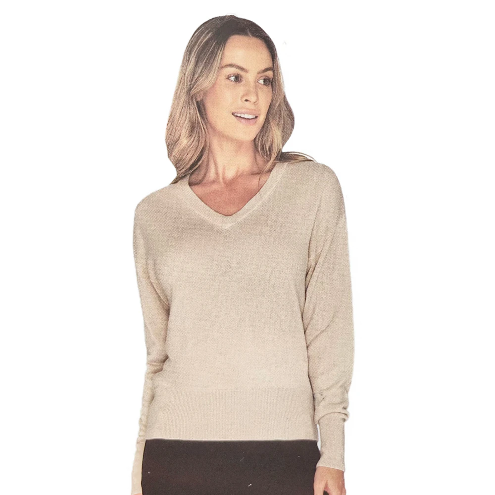 ADVENT Women's Relaxed V-Neck Knit | Cloud Cream | 114690