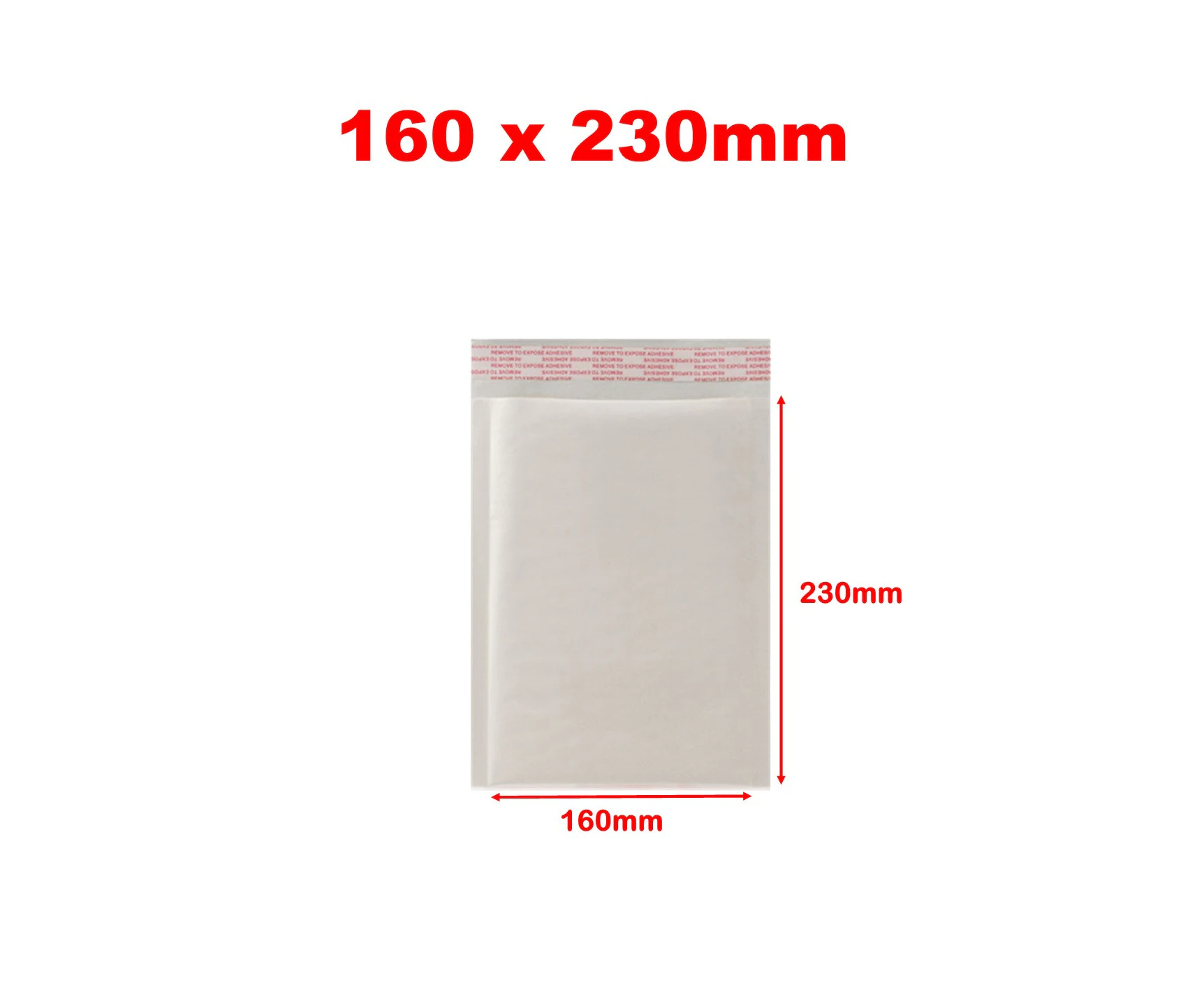 (50x) 160 x 230mm #01 White Kraft Bubble Padded Mailer