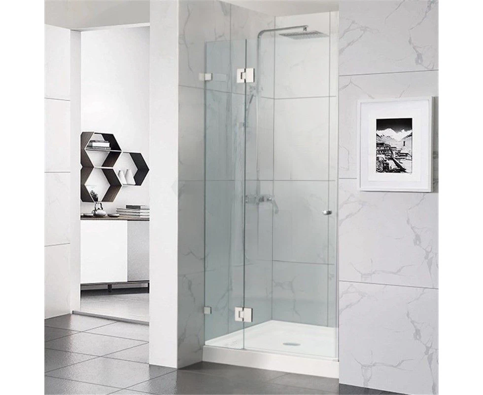 1150*2000mm Wall to Wall Hinge and Door Panel Chrome Fittings Frameless Shower Screen