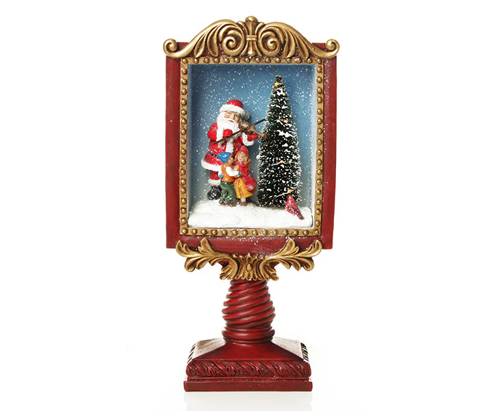 Violin Santa Window Box Lightup Ornament