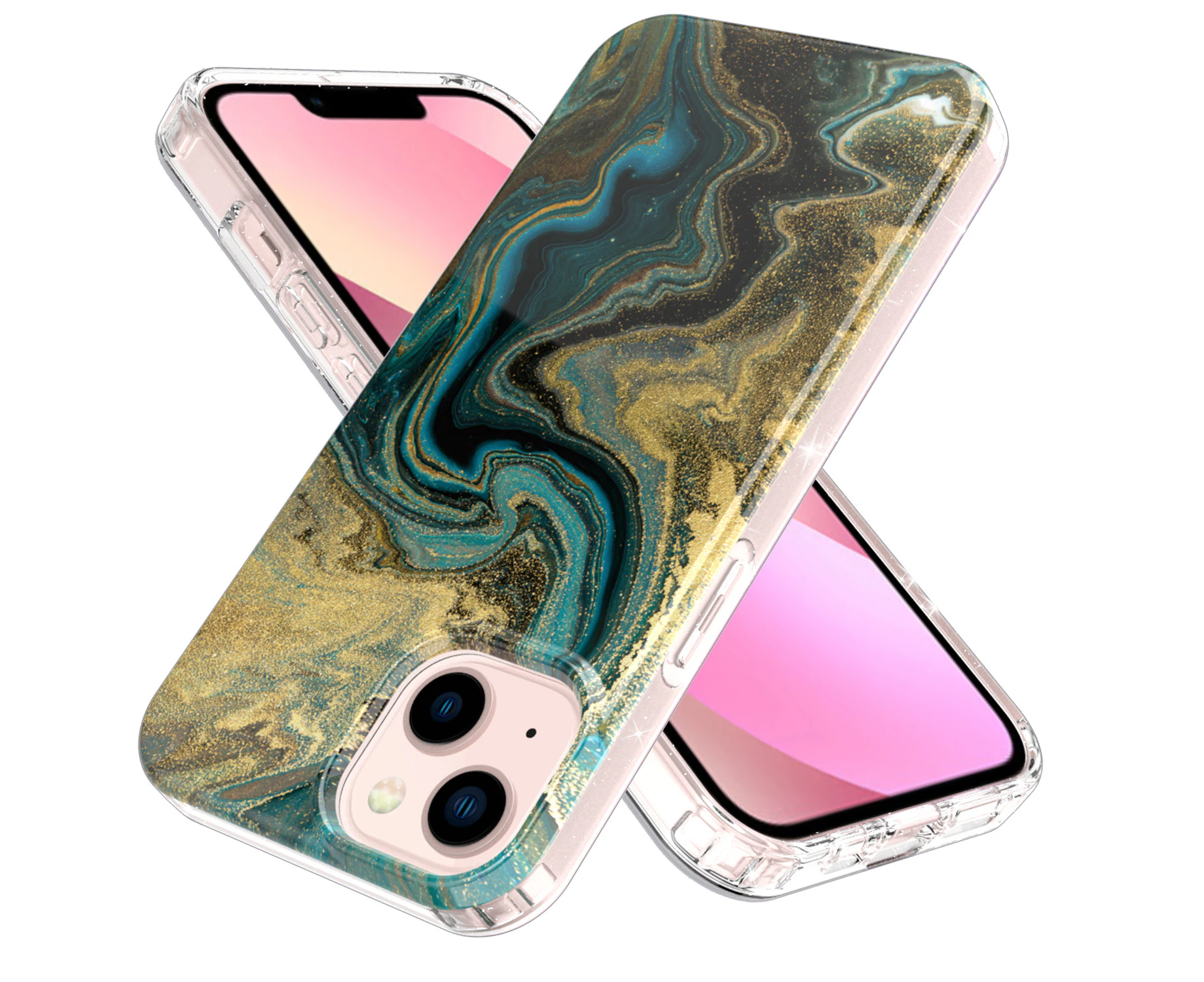 GWL Marble Pattern Case for iPhone13 6.1 inch-Blue