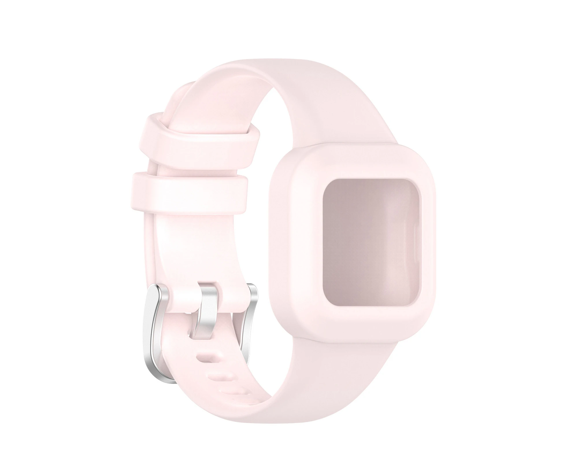 Watch Band One-piece Soft Silicone Wrist Bracelet Strap Watchband for Garmin Fit JR3/Vivofit Jr.3-Sakura Pink