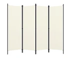 Room Divider Cream Freestanding Dressing Privacy Screen Partition 4 Panel Fabric