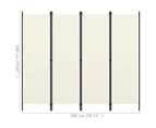 Room Divider Cream Freestanding Dressing Privacy Screen Partition 4 Panel Fabric