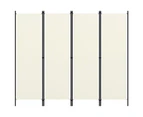 Room Divider Cream Freestanding Dressing Privacy Screen Partition 4 Panel Fabric