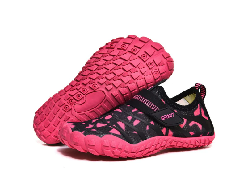 JACK'S AQUA SPORTS Kids Water Shoes Barefoot Quick Dry Aqua Sports Shoes Boys Girls (Pattern Printed) - Pink