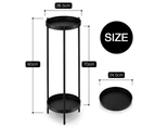 2 Tiers Metal Plant Stand, Flower Pots Shelf Indoor Outdoor Planter Holder Garden Rack Storage