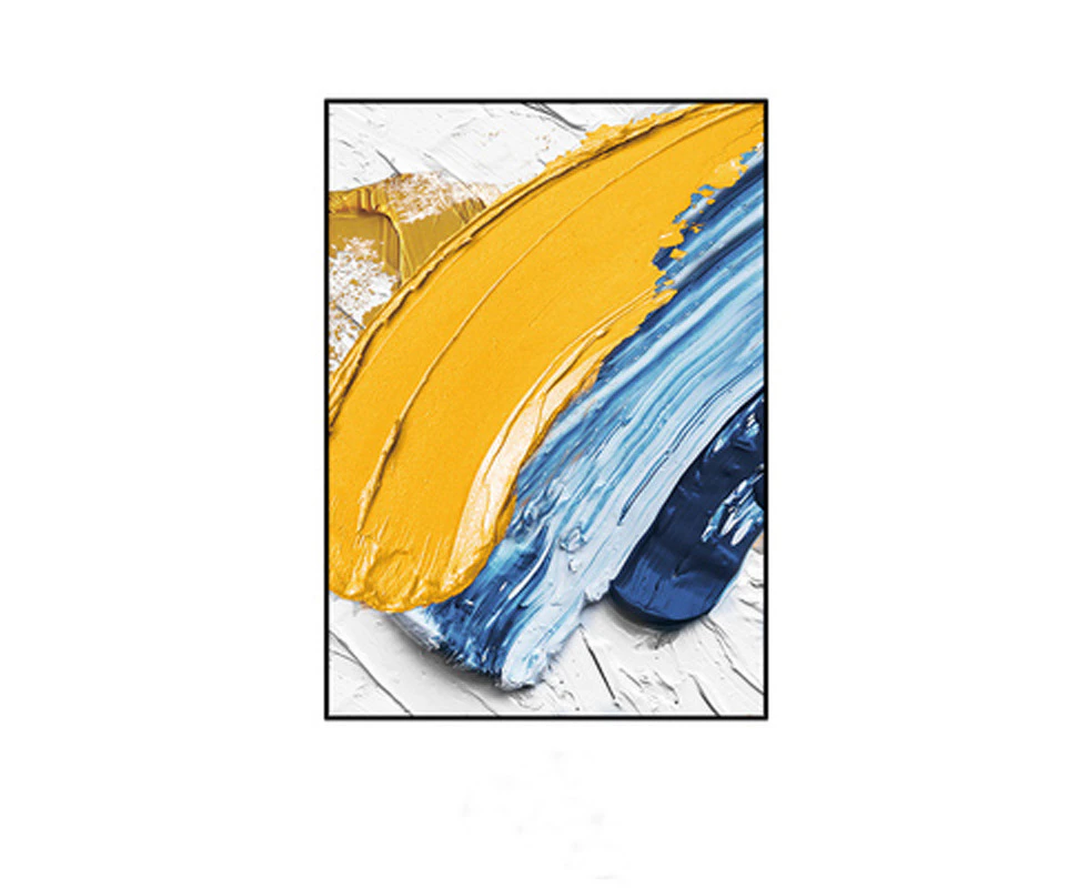 Abstract oil painting-BLUE AND YELLOW-framed-100% hand-painted canvas art-large size oil painting(AB-01)-80*120cm