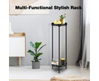 2 Tiers Metal Plant Stand, Flower Pots Shelf Indoor Outdoor Planter Holder Garden Rack Storage