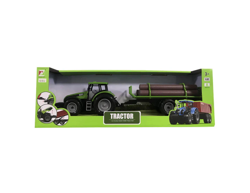 Friction Farm Toy Tractor with Trailer