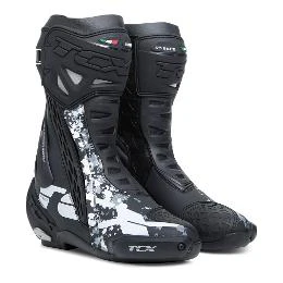 TCX RT-Race High Performance Street / Track Motorbike Boots - Black / White