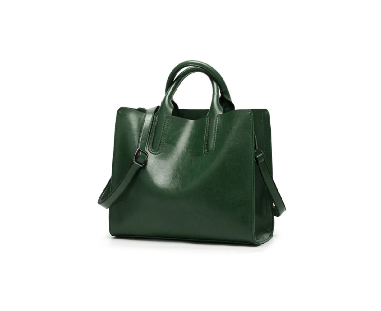 Women fashion Handbag Genuine leather handbags Luxury Lady Bags shoulder bag Big Tote women messages bags (GREEN)