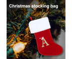 Christmas Stocking Nordic Letter Print Exquisite Workmanship Alphabet Letters Christmas Stocking for Home-A