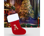 Christmas Stocking Nordic Letter Print Exquisite Workmanship Alphabet Letters Christmas Stocking for Home-A