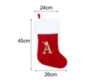 Christmas Stocking Nordic Letter Print Exquisite Workmanship Alphabet Letters Christmas Stocking for Home-A