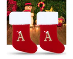 Christmas Stocking Nordic Letter Print Exquisite Workmanship Alphabet Letters Christmas Stocking for Home-A