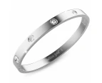 Cecelia Stainless Steel Bangle in White Gold