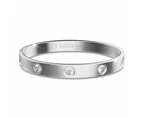 Cecelia Stainless Steel Bangle in White Gold