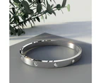 Cecelia Stainless Steel Bangle in White Gold