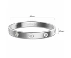 Cecelia Stainless Steel Bangle in White Gold