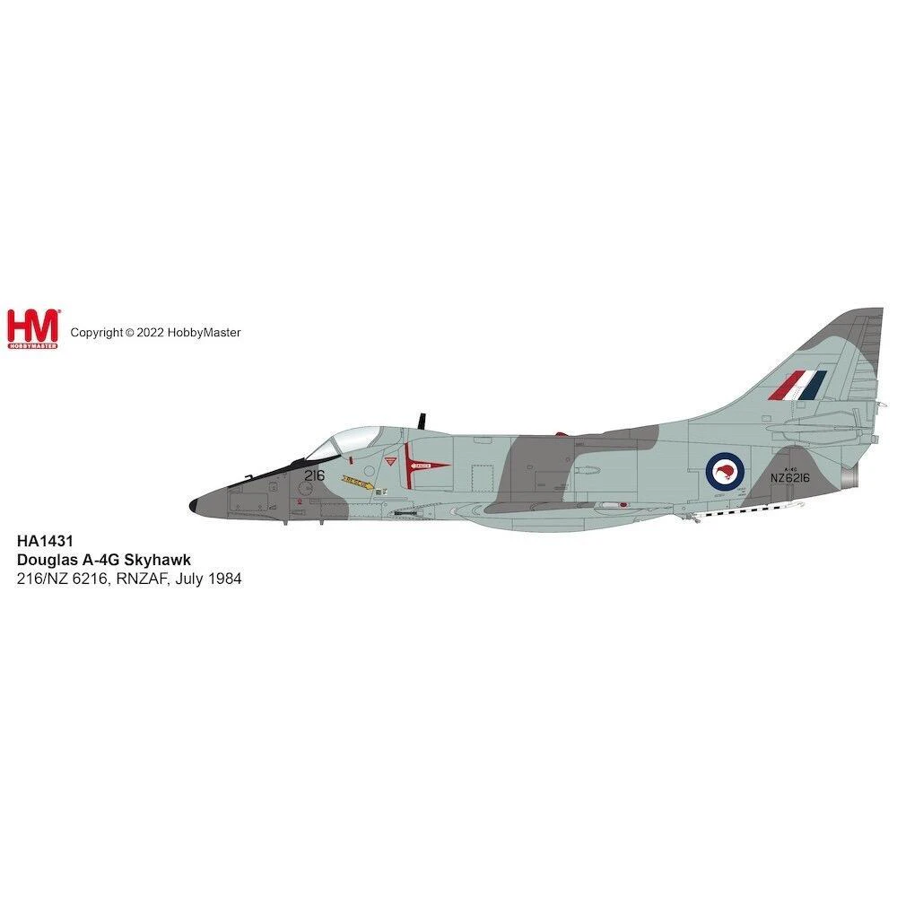 Hobby Master 1/72 Douglas A-4G Skyhawk 216/NZ 6216, RNZAF, July 1984 Diecast Aircraft