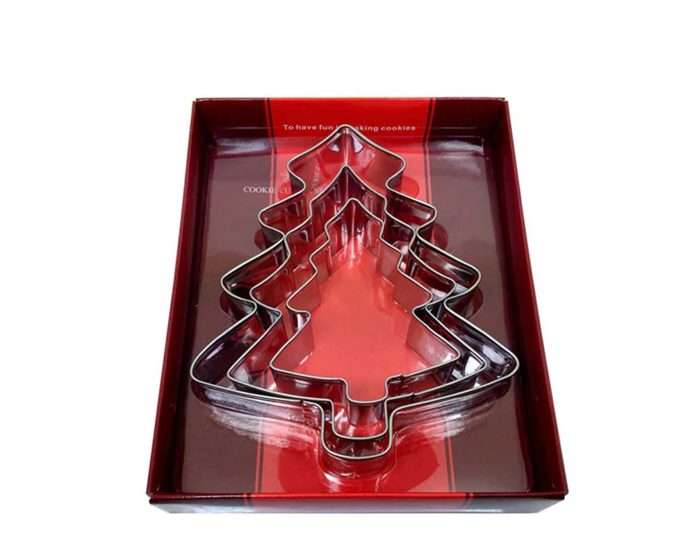 Christmas Tree Stainless Steel Cake Cookie Cutter Mold Set