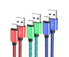 Braided USB Type-C Adapter Cable USB-C Cord 25CM Supports 2A Fast Charging Power Bank Connection Data Sync - Gold
