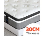 Royal Sleep King Mattress 30cm Euro Top 9 Zone Pocket Spring Foam Plush Firm