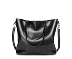 European and American New Fashion Tote Bag Women's Single Shoulder Bag Women's Bag (black)