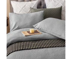 100% Cotton Seersucker Pattern Silver Grey Quilt Doona Duvet Cover Set