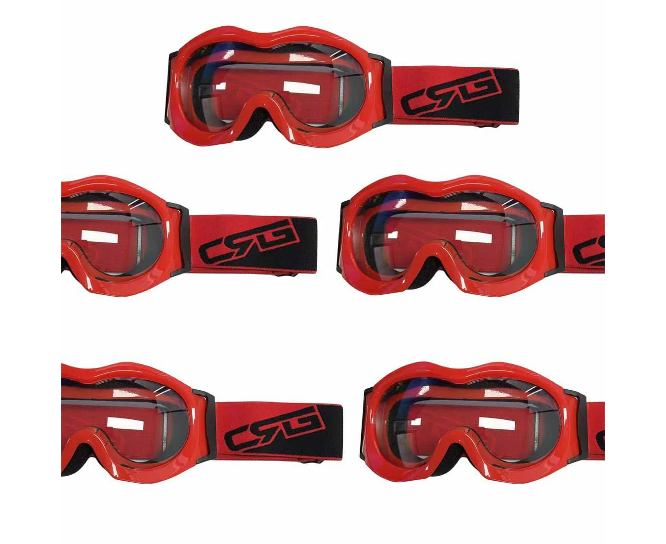 5pcs Kids Red Goggles Clear Lens Eye Protection For Motorcycle Motocross Sports Cycling Bulk Price