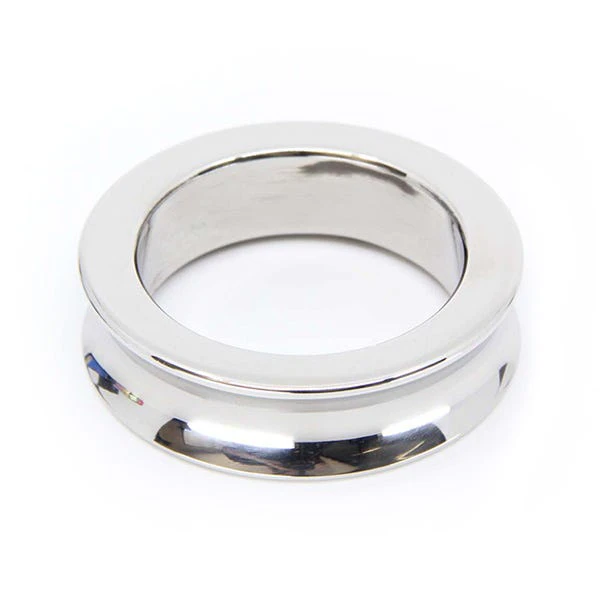 Love In Leather 45mm Stainless Steel Concave Penis Ring