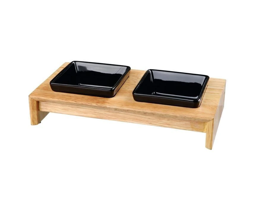 TRIXIE Set bowls 28x5x15cm - 2x0,2l - Black - For dog