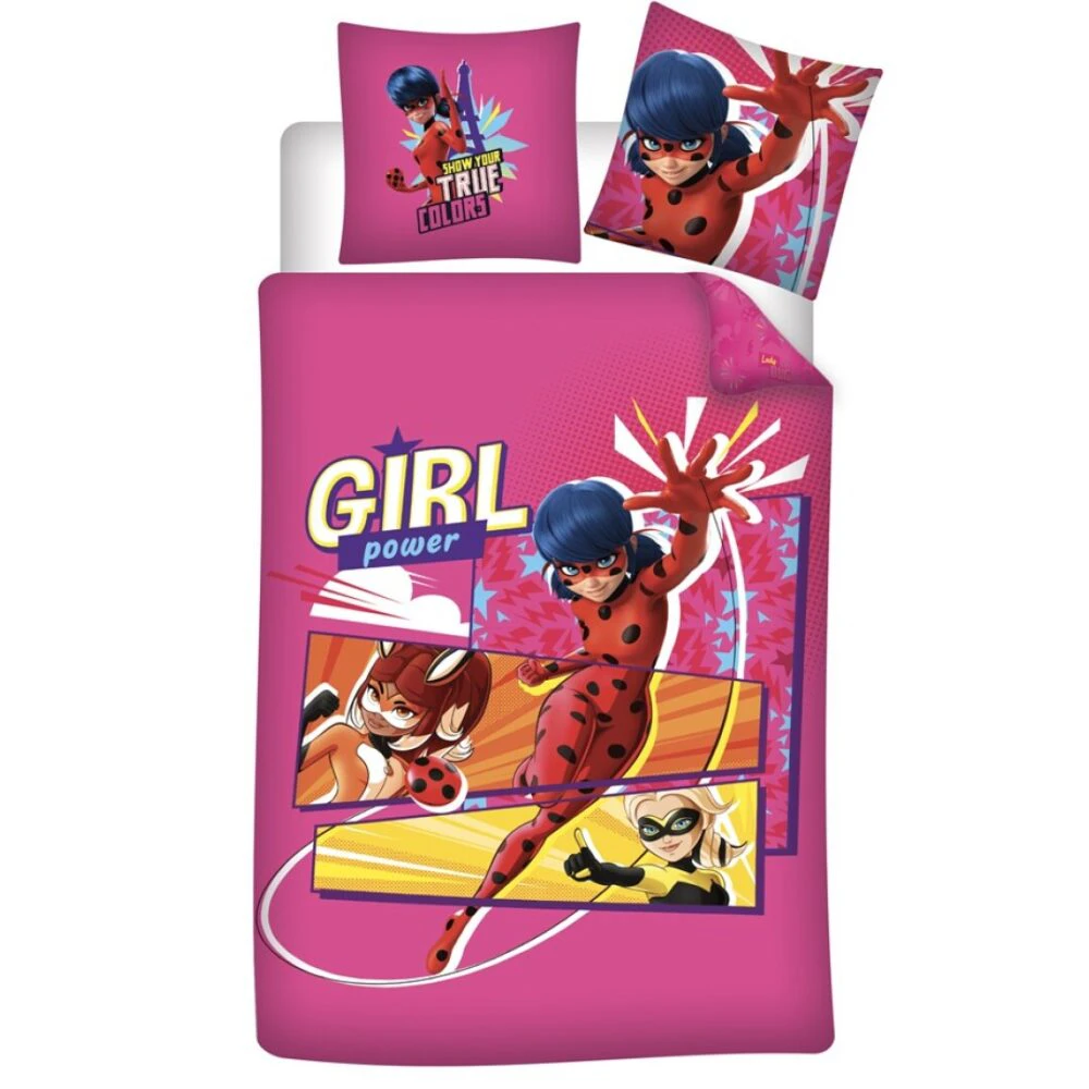 Miraculous Ladybug Girl Power Cotton Quilt Cover Set - Single Bed Size