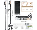 2Pcs Trekking Cork Poles Hiking Collapsible Nordic Hiking Pole Pair Ultralight