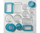 8pc Anchor Hocking Durable Glass Kitchen/Food Container Storage Set w/Lids Blue