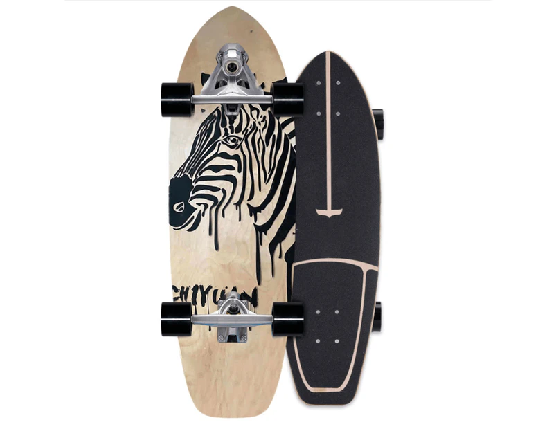 29.5'' 75cm Sealed Land Surf Skate Surfskate Skateboard Complete Pumping Carving AU STOCK - Zebra