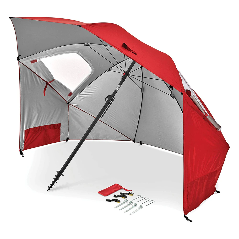 Sport-Brella 244cm Premiere Umbrella UPF 50+ Sun/Weather Protection w/ Bag Red