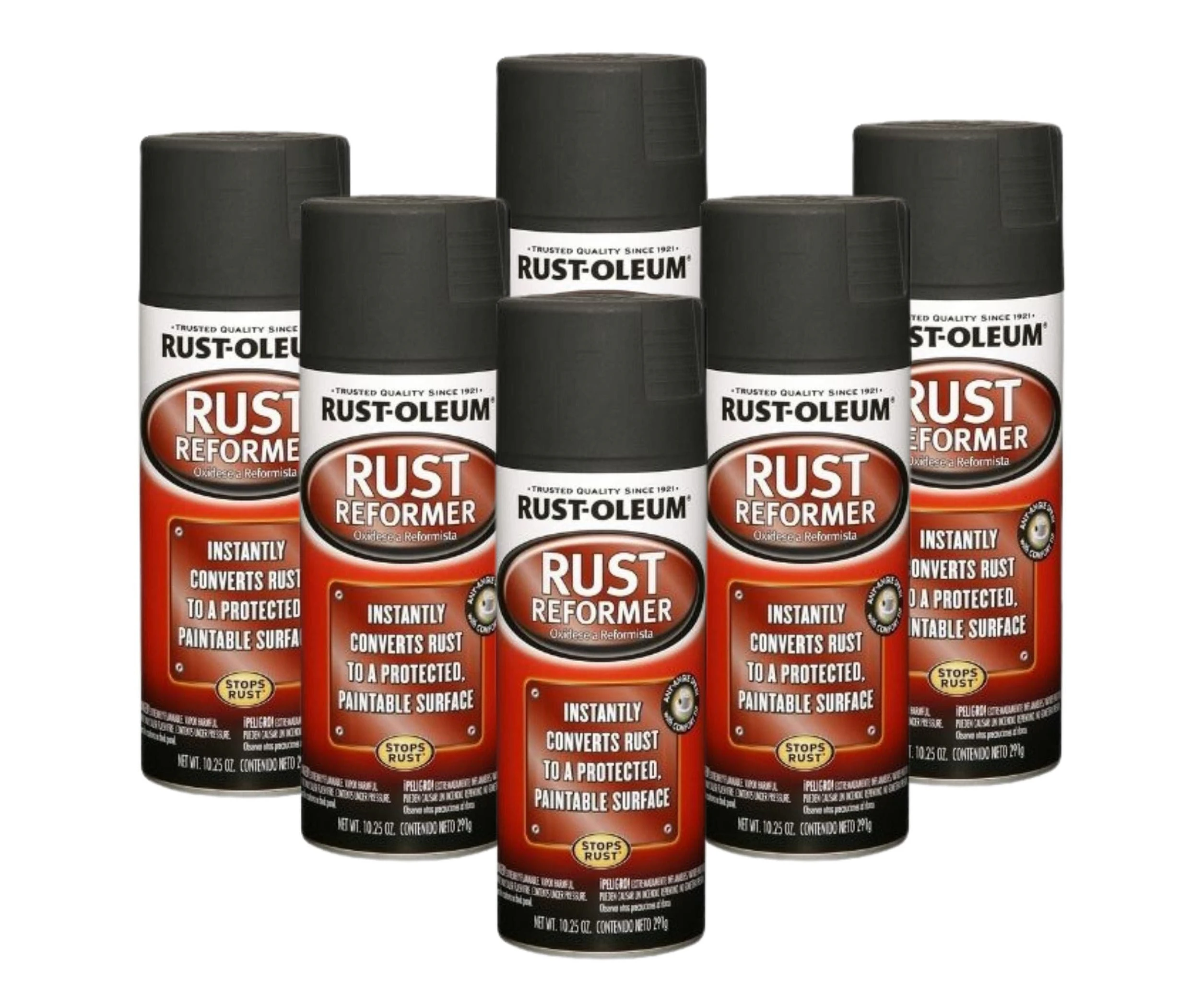 (6 PACK) Rust-Oleum Automotive Rust Reformer (Flat-Black) 298g Spray