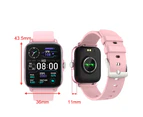 WIWU Y22 Large Screen Smart Watch Heart Rate Monitor Fitness Tracker for Android iOS-Pink