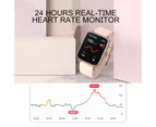 WIWU Y22 Large Screen Smart Watch Heart Rate Monitor Fitness Tracker for Android iOS-Pink