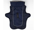 Waterproof Thick Warm Dog Coat with Reflectors-3XL-Navy Blue