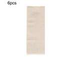 6Pcs Solid Color Waffle Weave Dishcloths Absorbent Microfiber Kitchen Hand Towel-Buff