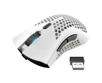 2.4GHz Honeycomb Lightweight Wireless Gaming Mouse RGB Gamer Mice for Game White