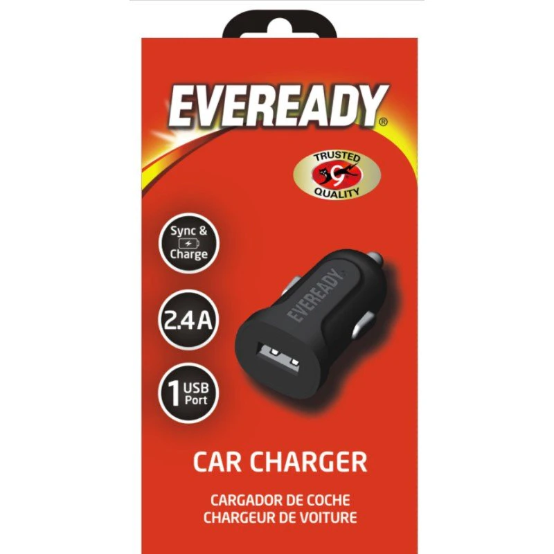 Eveready Car Adapter 2.4A Black